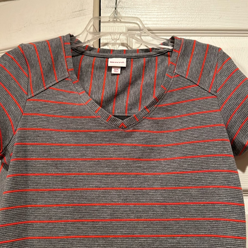 Merona -Small - Ribbed, V-neck,  Rounded Hem,  Stripe Dress